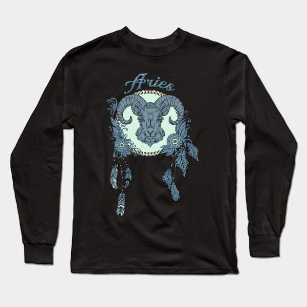 Zodiac sings aries Long Sleeve T-Shirt by Nicky2342